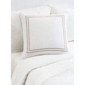 New Biltmore Hotel  Euro Sham White W Red Border Pillow Cover 26x26